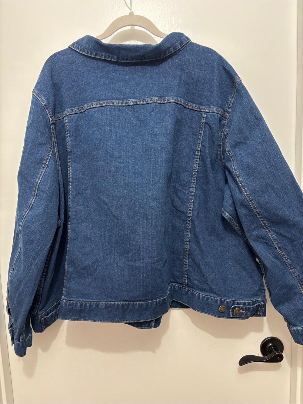 NWOT Woman Within Dark Blue Denim Jacket with Button Front 4X - Picture 3 of 14